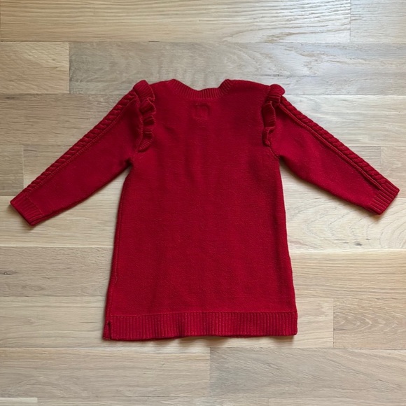 Baby Gap Red Cable Knit Sweater Dress - Size 12-18 months - Picture 2 of 6